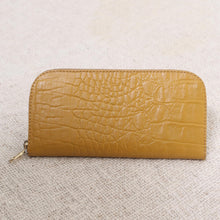 Load image into Gallery viewer, Yellow Leather Wallet with Crocodile Texture - Yellow Croc | NOVICA