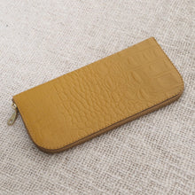 Load image into Gallery viewer, Yellow Leather Wallet with Crocodile Texture - Yellow Croc | NOVICA
