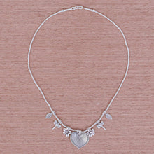 Load image into Gallery viewer, 950 Silver Heart Necklace Garden Charm - Heart Garden | NOVICA