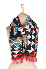 Load image into Gallery viewer, Multicolored Hand Painted Pure Silk Scarf - Hill Reflection | NOVICA