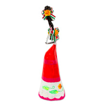 Load image into Gallery viewer, Hand Crafted Catrina Skeleton Sculpture from Mexico - Catrina with Watermelon | NOVICA