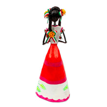 Load image into Gallery viewer, Hand Crafted Catrina Skeleton Sculpture from Mexico - Catrina with Watermelon | NOVICA