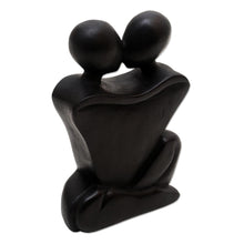 Load image into Gallery viewer, Hand Crafted Suar Wood Sculpture - Embracing Couple | NOVICA