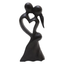 Load image into Gallery viewer, Hand Carved Suar Wood Statuette - Gentle Kiss | NOVICA