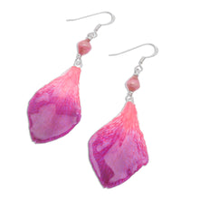 Load image into Gallery viewer, Fuchsia Orchid Petal Earrings - Forever Orchid in Fuchsia | NOVICA