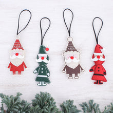 Load image into Gallery viewer, Cotton and Paper Santa Ornaments (Set of 4) - Santa Claus is Coming | NOVICA