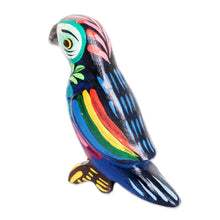 Load image into Gallery viewer, Multicolored Hand Painted Pinewood Macaw Figurine - Colorful Macaw | NOVICA