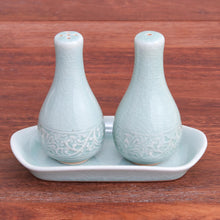 Load image into Gallery viewer, Aqua Celadon Salt and Pepper Set - Thai Spring | NOVICA