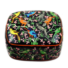 Load image into Gallery viewer, Hand Painted Wood Decorative Bird Box - Chirping Birds | NOVICA