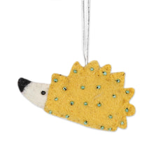 Load image into Gallery viewer, Playful Porcupine Wool Felt Ornaments Set of 4 - Playful Porcupines | NOVICA