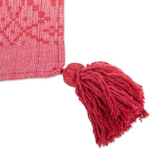 Load image into Gallery viewer, Diamond Pattern Cotton Cushion Cover in Deep Rose - Oaxaca Diamonds in Deep Rose' | NOVICA