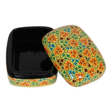 Load image into Gallery viewer, Handmade Yellow Papier Mache Leaf Motif Decorative Box - Buttercup Foliage | NOVICA