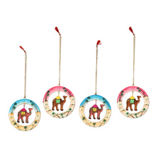 Load image into Gallery viewer, Handcrafted Wood Camel Ornaments Set of 4 - Ring of Camels | NOVICA