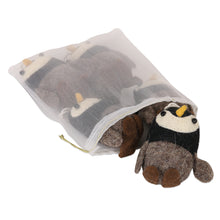 Load image into Gallery viewer, Wool Felt Penguin Ornaments Set of 5 - Penguin Charm | NOVICA
