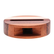 Load image into Gallery viewer, Hand Crafted Round Wood Smartphone Speaker - Lively Sound | NOVICA