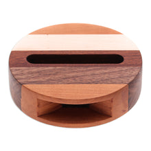 Load image into Gallery viewer, Hand Crafted Round Wood Smartphone Speaker - Lively Sound | NOVICA