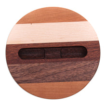 Load image into Gallery viewer, Hand Crafted Round Wood Smartphone Speaker - Lively Sound | NOVICA