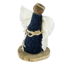Load image into Gallery viewer, Central American Natural Fiber Angel Statuette - Night Angel | NOVICA