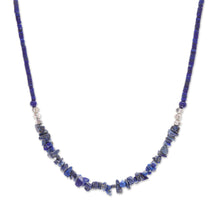 Load image into Gallery viewer, Lapis Lazuli and Karen Silver Beaded Necklace - Nature's Finest Hour | NOVICA