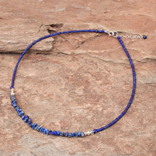 Load image into Gallery viewer, Lapis Lazuli and Karen Silver Beaded Necklace - Nature's Finest Hour | NOVICA