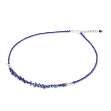 Load image into Gallery viewer, Lapis Lazuli and Karen Silver Beaded Necklace - Nature's Finest Hour | NOVICA