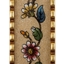 Load image into Gallery viewer, Handmade Glass Wall Cross with Floral Motifs - Flowers of Faith in Beige | NOVICA