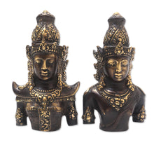Load image into Gallery viewer, Hand Made Rama and Sita Bronze Sculptures (Pair) - Rama and Sita | NOVICA