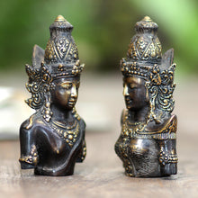 Load image into Gallery viewer, Hand Made Rama and Sita Bronze Sculptures (Pair) - Rama and Sita | NOVICA