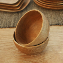 Load image into Gallery viewer, Hand Made Teak Wood Dinner Bowls from Bali (Pair) - Dinner Duo | NOVICA