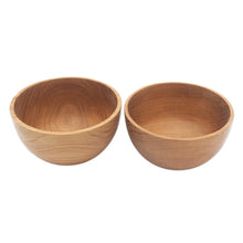 Load image into Gallery viewer, Hand Made Teak Wood Dinner Bowls from Bali (Pair) - Dinner Duo | NOVICA