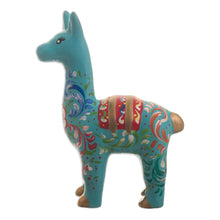 Load image into Gallery viewer, Handmade Aqua Llama Figurine - Llama in Aqua | NOVICA