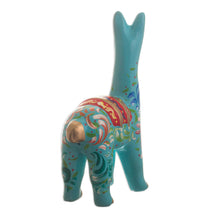 Load image into Gallery viewer, Handmade Aqua Llama Figurine - Llama in Aqua | NOVICA