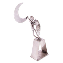 Load image into Gallery viewer, Angel-themed Recycled Metal Sculpture - Capture the Moon | NOVICA
