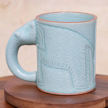 Load image into Gallery viewer, Hand Crafted Celadon Ceramic Elephant Mug - Calming Cup | NOVICA