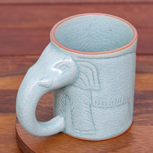 Load image into Gallery viewer, Hand Crafted Celadon Ceramic Elephant Mug - Calming Cup | NOVICA