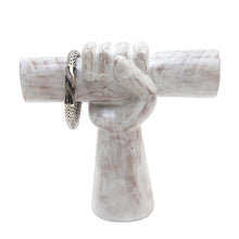 Load image into Gallery viewer, Artisan Made Jempinis Wood Jewelry Holder - Winning Hand in White | NOVICA