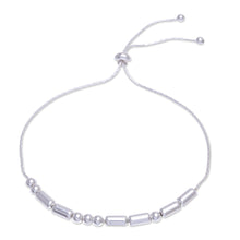 Load image into Gallery viewer, Hand Crafted Sterling Silver Morse Code Beaded Bracelet - Message of Unity | NOVICA