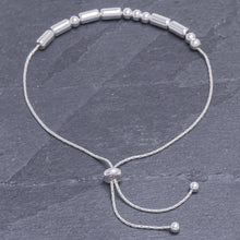 Load image into Gallery viewer, Hand Crafted Sterling Silver Morse Code Beaded Bracelet - Message of Unity | NOVICA