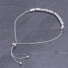 Load image into Gallery viewer, Hand Crafted Sterling Silver Morse Code Beaded Bracelet - Message of Unity | NOVICA