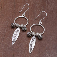 Load image into Gallery viewer, Handmade Sterling and Karen Silver Floral Dangle Earrings - Tribal Tree | NOVICA
