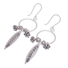 Load image into Gallery viewer, Handmade Sterling and Karen Silver Floral Dangle Earrings - Tribal Tree | NOVICA
