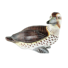 Load image into Gallery viewer, Guatemala Handcrafted Ceramic Masked Duck Figurine - Masked Duck | NOVICA