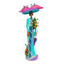 Load image into Gallery viewer, Mexican Catrina Sculpture Handmade from Ceramic - La Catrina Gabriella | NOVICA