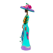 Load image into Gallery viewer, Mexican Catrina Sculpture Handmade from Ceramic - La Catrina Gabriella | NOVICA