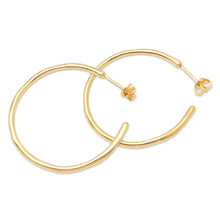 Load image into Gallery viewer, Gold-Plated Brass Half-Hoop Earrings - Almost There | NOVICA