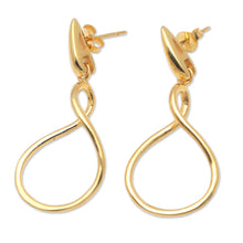 Load image into Gallery viewer, Gold-Plated Brass Dangle Earrings - Bring My Love | NOVICA
