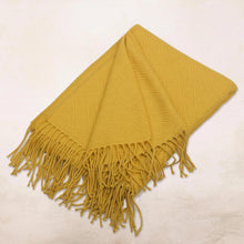 Load image into Gallery viewer, Diamond-Patterned Acrylic Alpaca Blend Throw Blanket - Diamond Mine in Gold | NOVICA