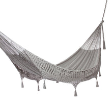 Load image into Gallery viewer, All Cotton Rope Hammock in Grey (Triple) - Mirage in Grey | NOVICA