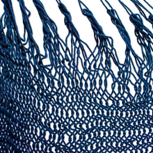 Load image into Gallery viewer, Fringed Navy Cotton Rope Mayan Hammock Swing from Mexico - Sea Breezes in Midnight Blue | NOVICA