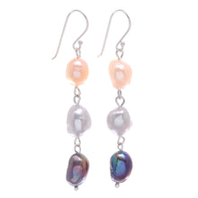 Load image into Gallery viewer, Sterling Silver Cultured Pearl Dangle Earrings From Thailand - Candy Pearl | NOVICA